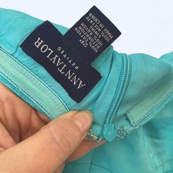 Ann Taylor Baby Blue Halter floral Sundress Cocktail 2P Excellent cond Designer - Picture 3 of 3